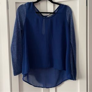 Sheer blue top